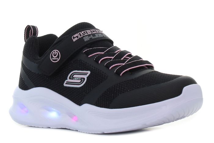 Skechers Sola Glow villogó fekete gyerek cipő-01