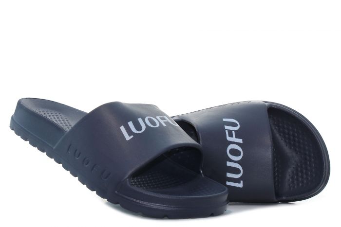 Luofu - Brand sötétkék férfi papucs-01