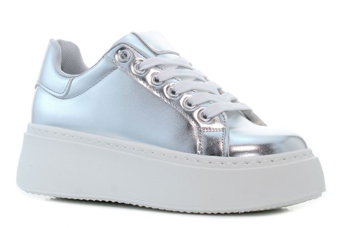 Borgo Yesmile - Platform ezüst női cipő-01
