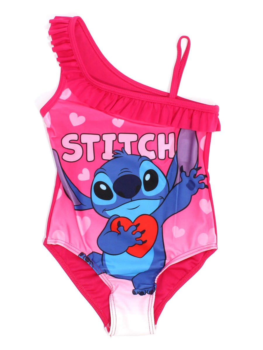 Disney Lilo és Stitch mintás magenta gyerek fürdőruha