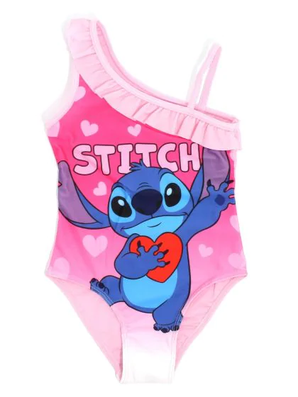 Disney Lilo és Stitch mintás rózsaszín gyerek fürdőruha-01