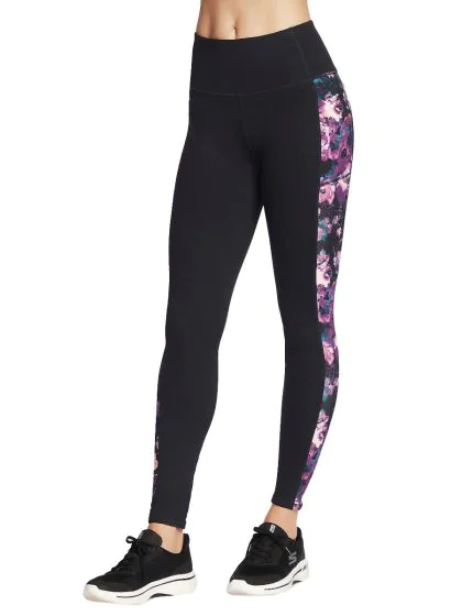 Skechers The GO Walk Linear Floral fekete női leggings-01