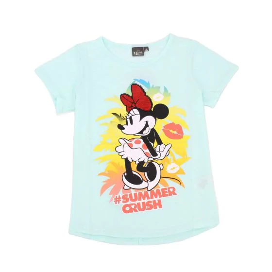 Disney Minnie mintás világoskék rövidujjú póló