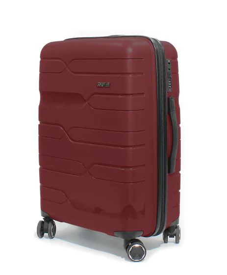 Borgo C-SEVEN bordó közepes bőrönd (60L)-01